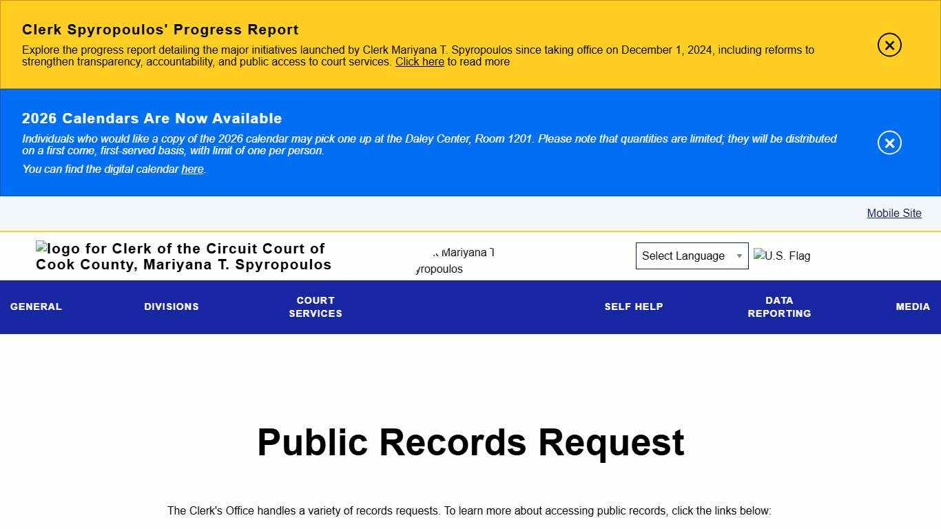 Public Records Request | Clerk of the Circuit Court of Cook County